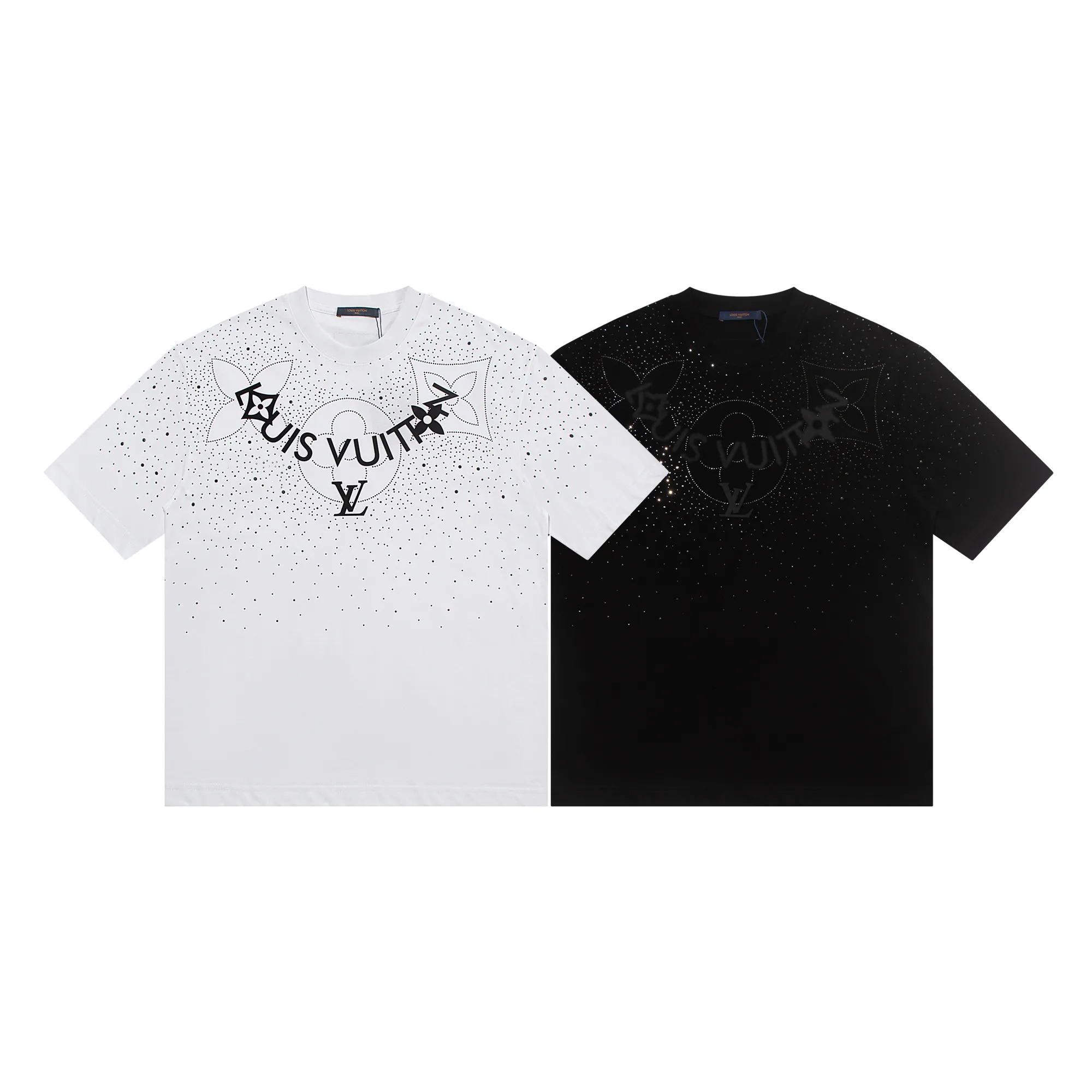 🅿️180 louis vuitto*2026 latest short-sleeved T-shirt (hot diamond) Material: Made of high version 300g double yarn combed cotton Size: S M L XL Color: black white Style number: W2652